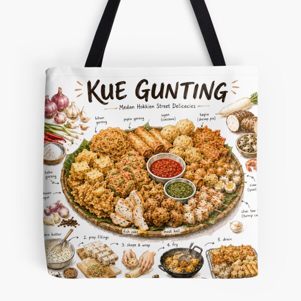 Item preview, Kue Gunting (Kue-Kue Medan) Recipe Shirt – Hand-Drawn Italian Pasta Cooking Diagram Tee, Minimalist Food Illustration designed and sold by fishnsteve.