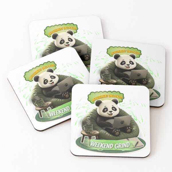 Item preview, Achievement Unlocked Weekend Grind Cute Panda Gamer Sticker designed and sold by EnginerdStudio.