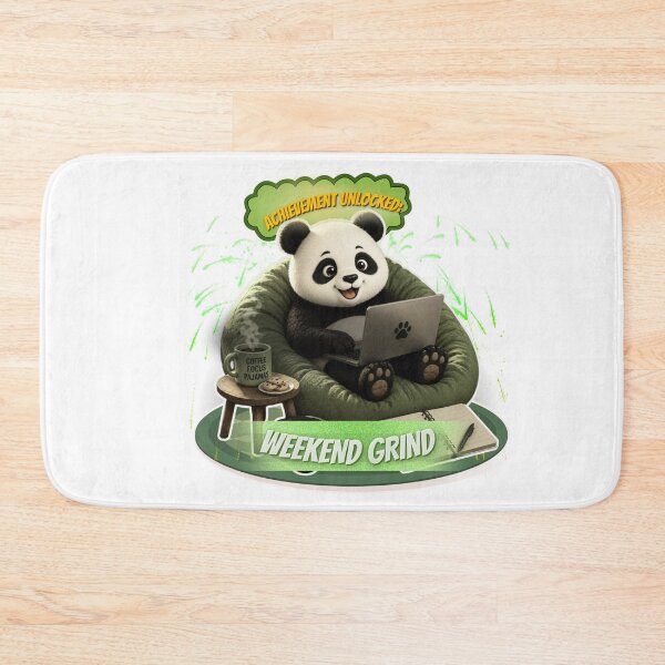 Item preview, Achievement Unlocked Weekend Grind Cute Panda Gamer Sticker designed and sold by EnginerdStudio.
