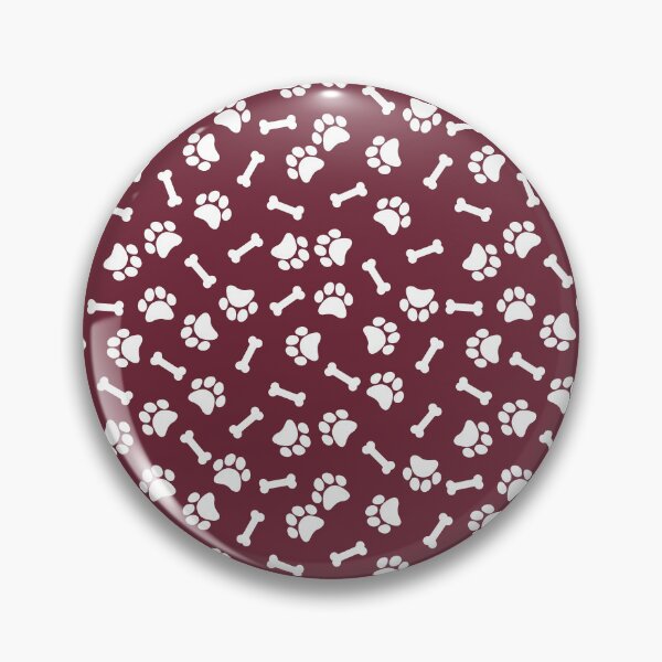 Item preview, Burgundy And White Dog Paw And Bone Pattern designed and sold by pattern-archive.