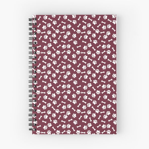 Item preview, Burgundy And White Dog Paw And Bone Pattern designed and sold by pattern-archive.