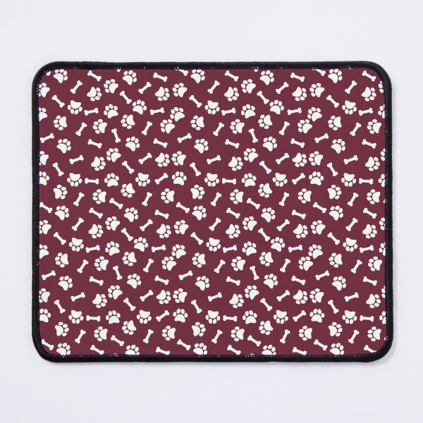 Item preview, Burgundy And White Dog Paw And Bone Pattern designed and sold by pattern-archive.
