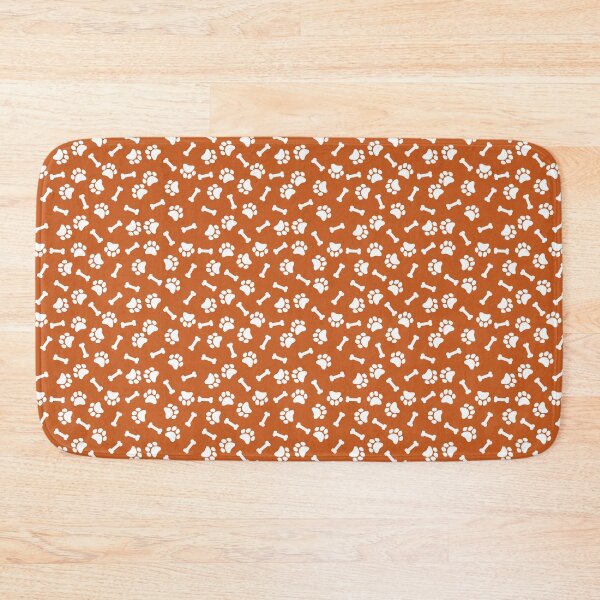 Item preview, Burnt Orange And White Dog Paw And Bone Pattern designed and sold by pattern-archive.