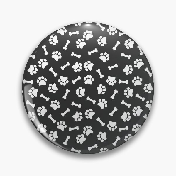 Item preview, Charcoal And White Dog Paw And Bone Pattern designed and sold by pattern-archive.