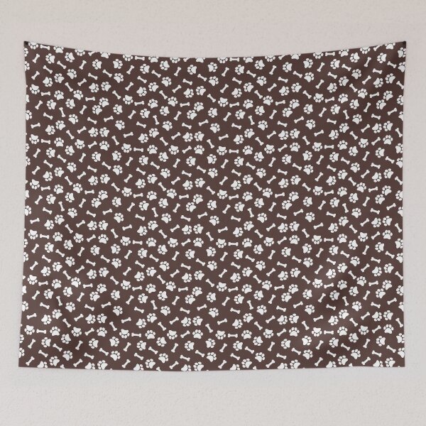 Item preview, Chocolate And White Dog Paw And Bone Pattern designed and sold by pattern-archive.