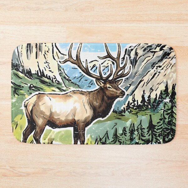 Item preview, Rocky Mountain National Park Cute Elk Landscape  designed and sold by HowToCanadian.