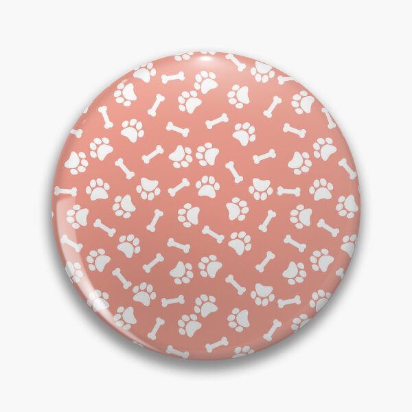 Item preview, Coral And White Dog Paw And Bone Pattern designed and sold by pattern-archive.