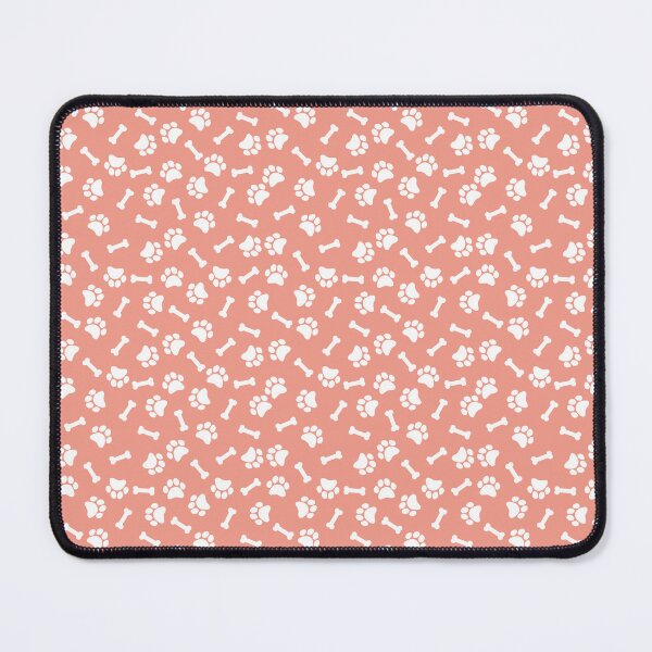 Item preview, Coral And White Dog Paw And Bone Pattern designed and sold by pattern-archive.