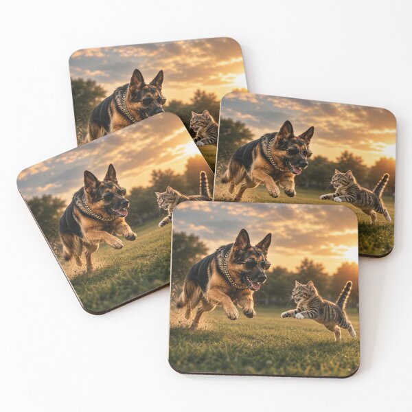 Item preview, Playful German Shepherd and Kitten Adventure designed and sold by BagFactoryUK.