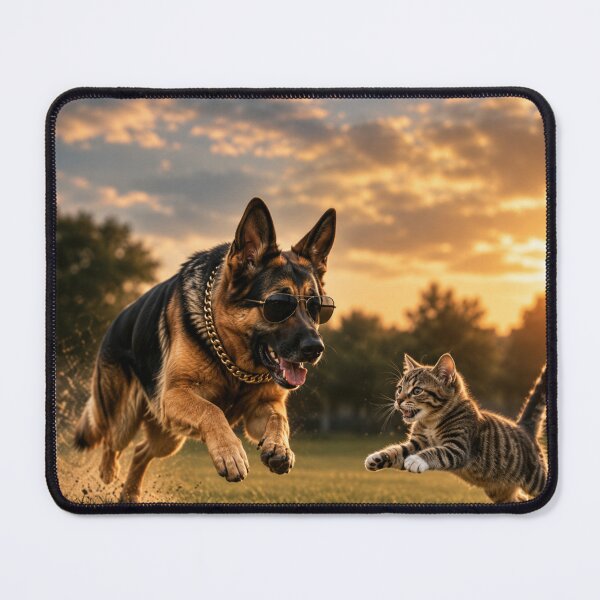 Item preview, Playful German Shepherd and Kitten Adventure designed and sold by BagFactoryUK.