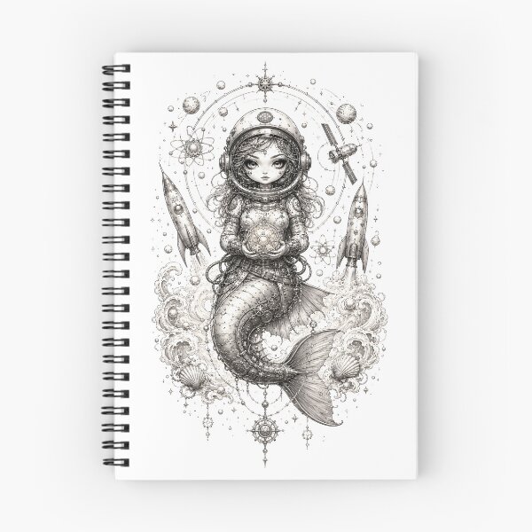Item preview, Atomic Mermaid Pilot – Retro Future Siren of Rockets and Stars designed and sold by ShadowSpriteArt.