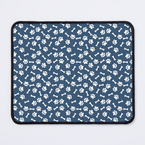 Item preview, Denim And White Dog Paw And Bone Pattern designed and sold by pattern-archive.