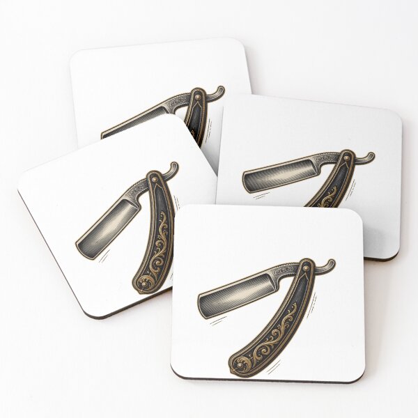 Item preview, Ornate Straight Razor Minimalist Vintage Barber Art designed and sold by Barber MD Culture.