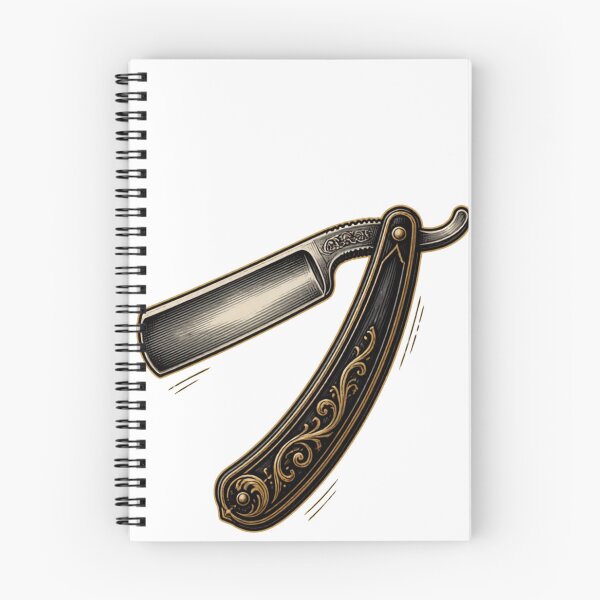 Item preview, Ornate Straight Razor Minimalist Vintage Barber Art designed and sold by Barber MD Culture.