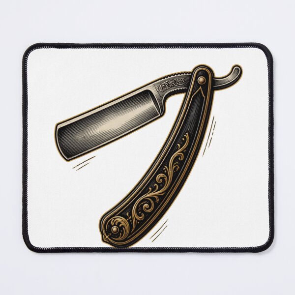 Item preview, Ornate Straight Razor Minimalist Vintage Barber Art designed and sold by Barber MD Culture.