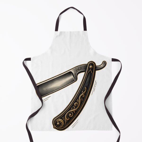 Item preview, Ornate Straight Razor Minimalist Vintage Barber Art designed and sold by Barber MD Culture.
