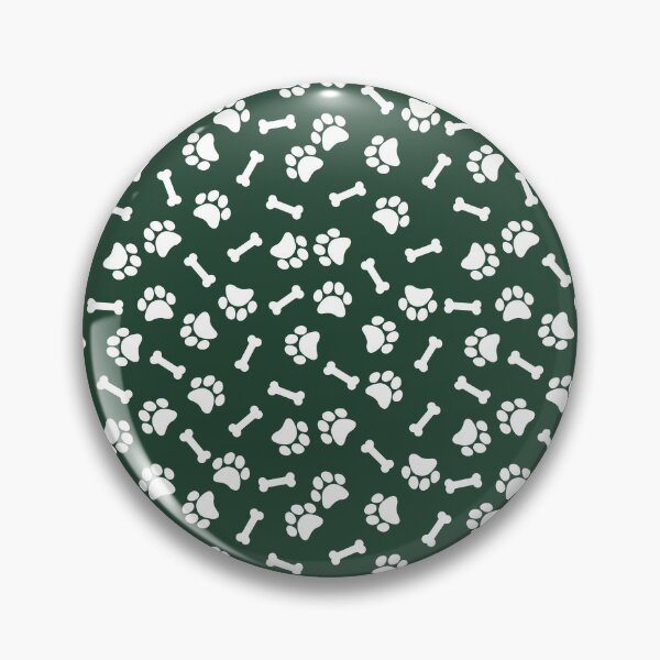 Item preview, Forest Green And White Dog Paw And Bone Pattern designed and sold by pattern-archive.