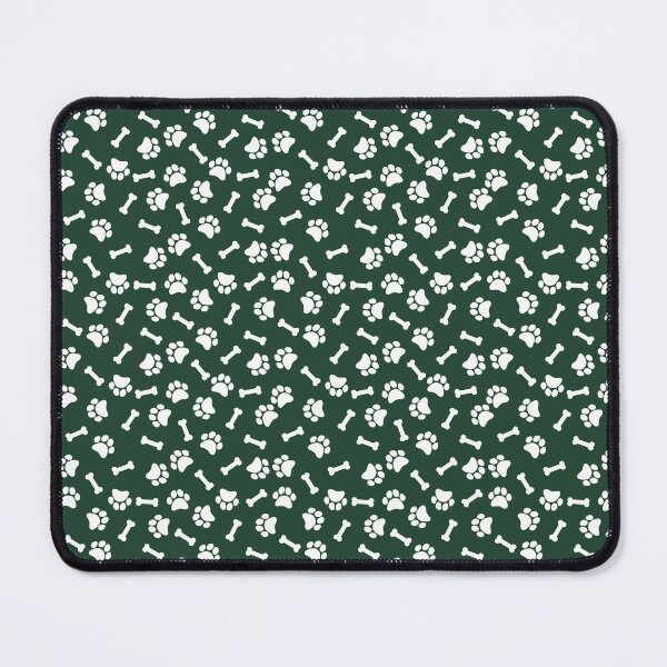 Item preview, Forest Green And White Dog Paw And Bone Pattern designed and sold by pattern-archive.