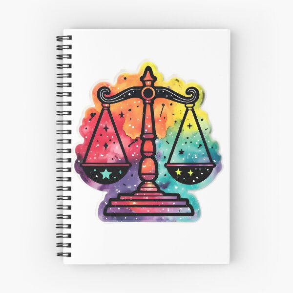 Item preview, Libra Rainbow Watercolor Scales Stars Zodiac Sticker Art designed and sold by Zodiac Celestial Art.