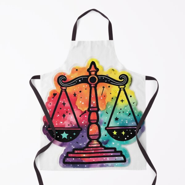 Item preview, Libra Rainbow Watercolor Scales Stars Zodiac Sticker Art designed and sold by Zodiac Celestial Art.