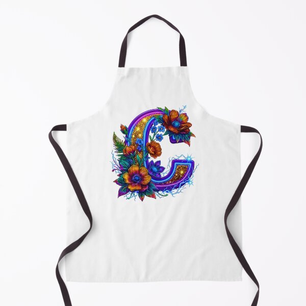 Item preview, Floral Neon C Initial Monogram designed and sold by MBBialyPiksel.