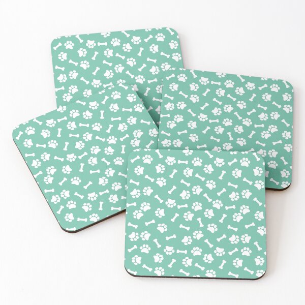 Item preview, Pastel Green And White Dog Paw And Bone Pattern designed and sold by pattern-archive.
