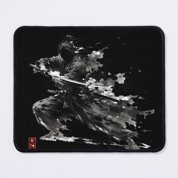 Item preview, Sumi-e Ink Wash Ronin Warrior Mid-Draw Katana Splatter Art designed and sold by MouradStudio.