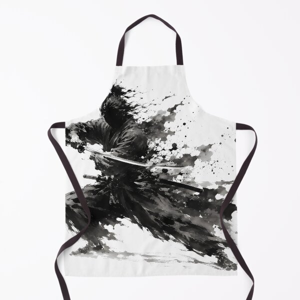Item preview, Sumi-e Ink Wash Ronin Warrior Mid-Draw Katana Splatter Art designed and sold by MouradStudio.