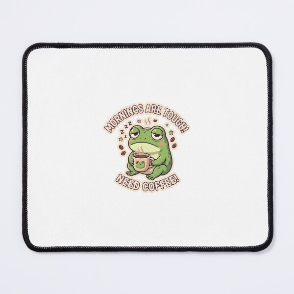 Item preview, Sleepy Frog Holding Coffee Morning Humor designed and sold by Trionda_Shop.