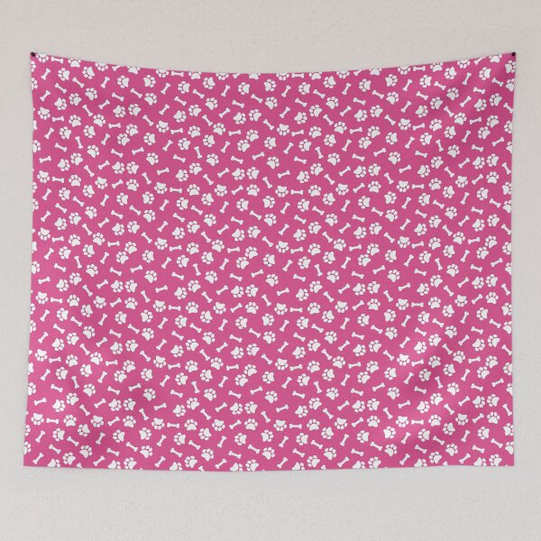Item preview, Hot Pink And White Dog Paw And Bone Pattern designed and sold by pattern-archive.