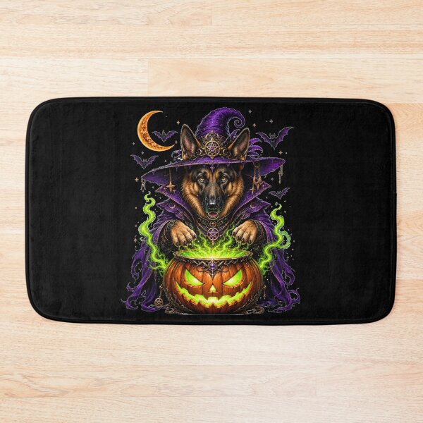 Item preview, German Shepherd Witch Brewing Halloween Magic designed and sold by MoonStitch.