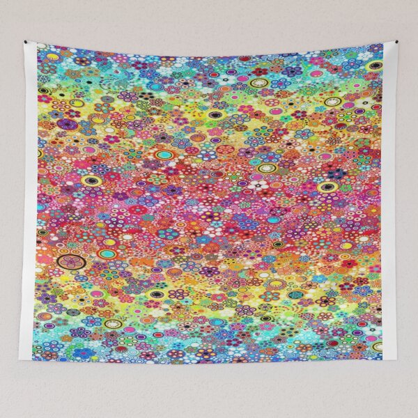 Item preview, Explosion of Circles and Psychedelic Flowers - Multicolored Rainbow Abstract Pattern designed and sold by RAYBIL.
