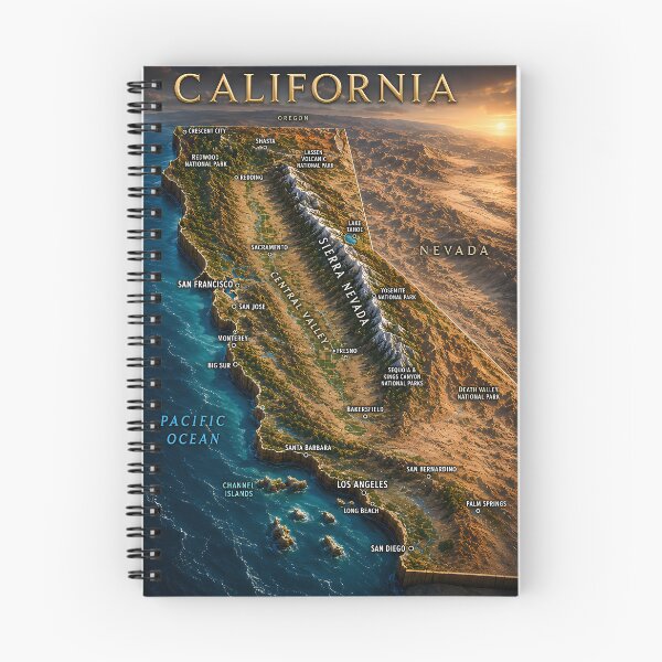Item preview, California 3D Map designed and sold by MarkColeImaging.