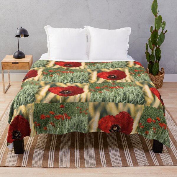 Item preview, Summer Poppy and Wheat Field Botanical Pattern designed and sold by JurateArt-DK.