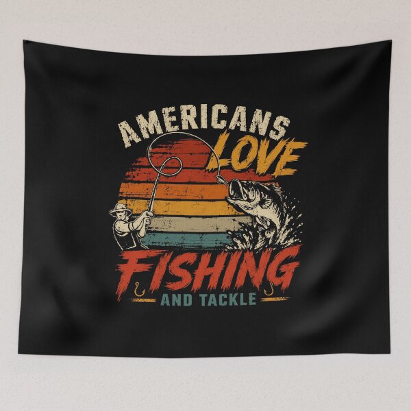 Item preview, Americans Love Fishing And Tackle American Fisherman Angler Patriot designed and sold by SkeletonsDanger.