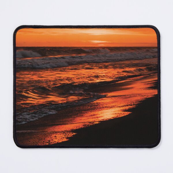 Item preview, Dramatic Fiery Sunset Ocean Waves photo -  designed and sold by Dezinix.