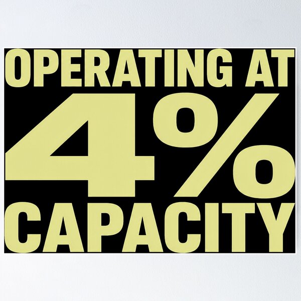 Item preview, Operating at 4% Capacity – Funny Low Energy Sarcastic Quote Design Yellow Ink designed and sold by Aureva Arts Shop.