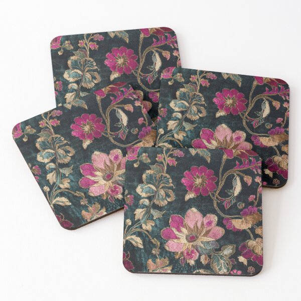 Item preview, 17th Century Antique Velvet and Silk Peonies Carpet Print designed and sold by GrinGalore.