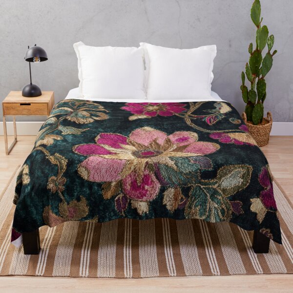 Item preview, 17th Century Antique Velvet and Silk Peonies Carpet Print designed and sold by GrinGalore.