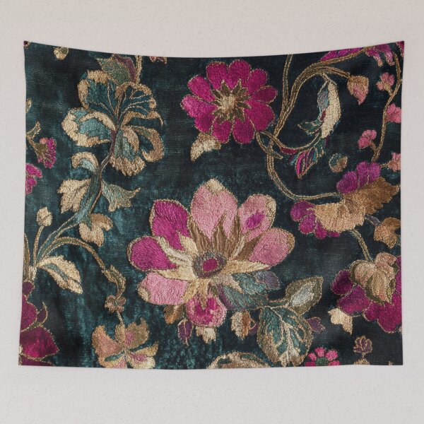 Item preview, 17th Century Antique Velvet and Silk Peonies Carpet Print designed and sold by GrinGalore.