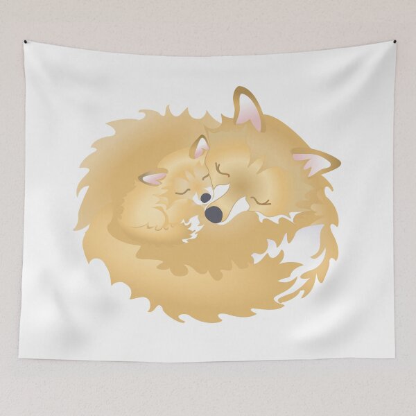 Item preview, Mummy and Baby Fox curled up together designed and sold by Adamo-illustration.