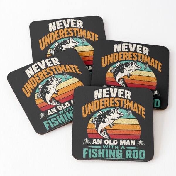Item preview, Never Underestimate An Old Man With A Fishing Rod Fishing Angler Grandpa Dad designed and sold by SkeletonsDanger.