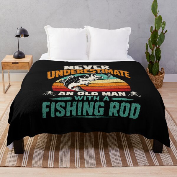 Item preview, Never Underestimate An Old Man With A Fishing Rod Fishing Angler Grandpa Dad designed and sold by SkeletonsDanger.