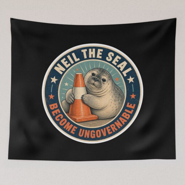 Item preview, Neil the Seal and His Love of Traffic Cones  designed and sold by oldpussboss.