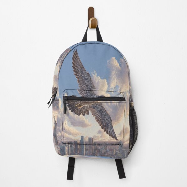 Item preview, A Peregrine Falcon mid-dive over a city skyline, Birds in Motion designed and sold by CDC40.