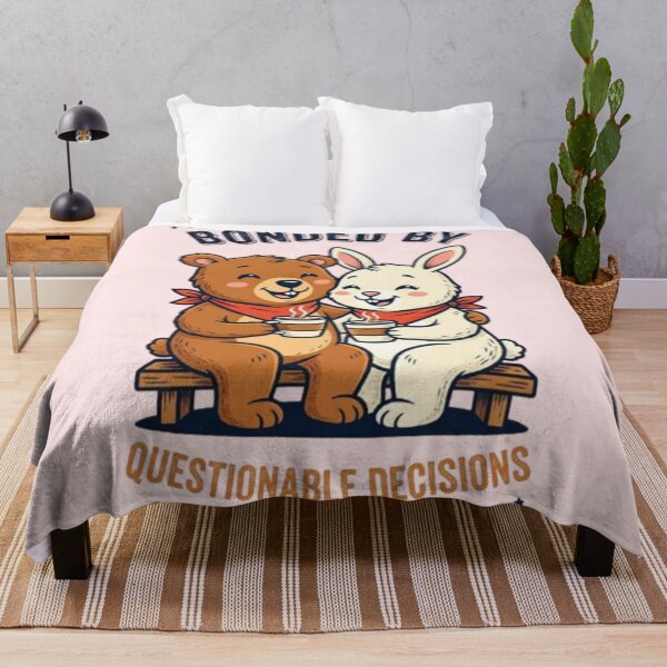 Item preview, Bonded By Questionable Decisions Funny Bear Bunny Best Friends Friendship Bff Tshirt designed and sold by HopeAndHustle.