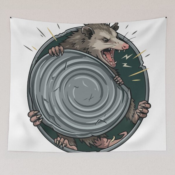 Item preview, Chaotic Opossum Trash Can Lid Shield Knight designed and sold by Arc2020.