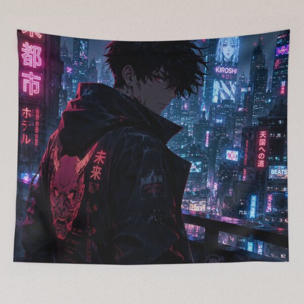 Item preview, Neon Ronin – Cyberpunk Night City Anime Art designed and sold by Sticleg.