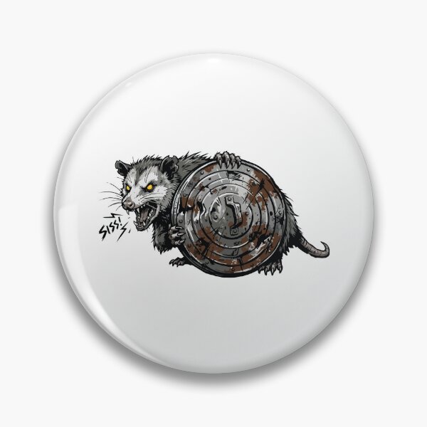 Item preview, Grunge Punk Opossum Trash Can Lid Emblem designed and sold by Arc2020.