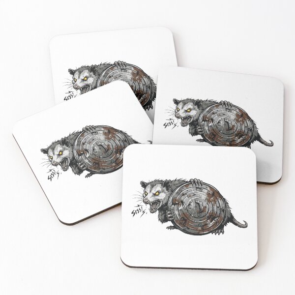 Item preview, Grunge Punk Opossum Trash Can Lid Emblem designed and sold by Arc2020.